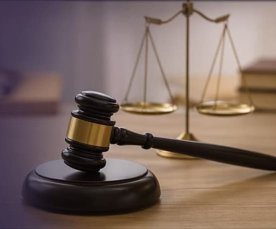 Martillo jurídico y balanza de justicia